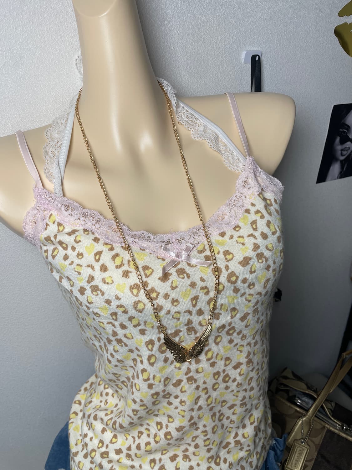 빈티지 갸루 호피 슬리브리스 상품이미지3