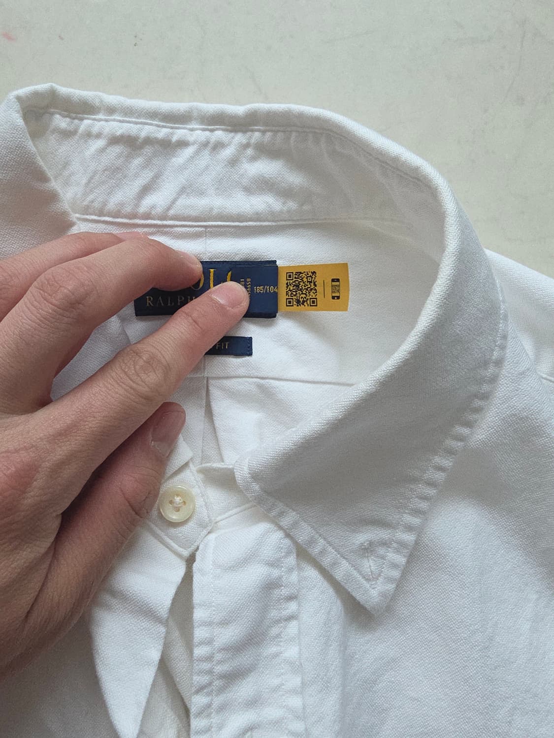 폴로 옥스포드셔츠 커스텀핏 XL 화이트 상품이미지3