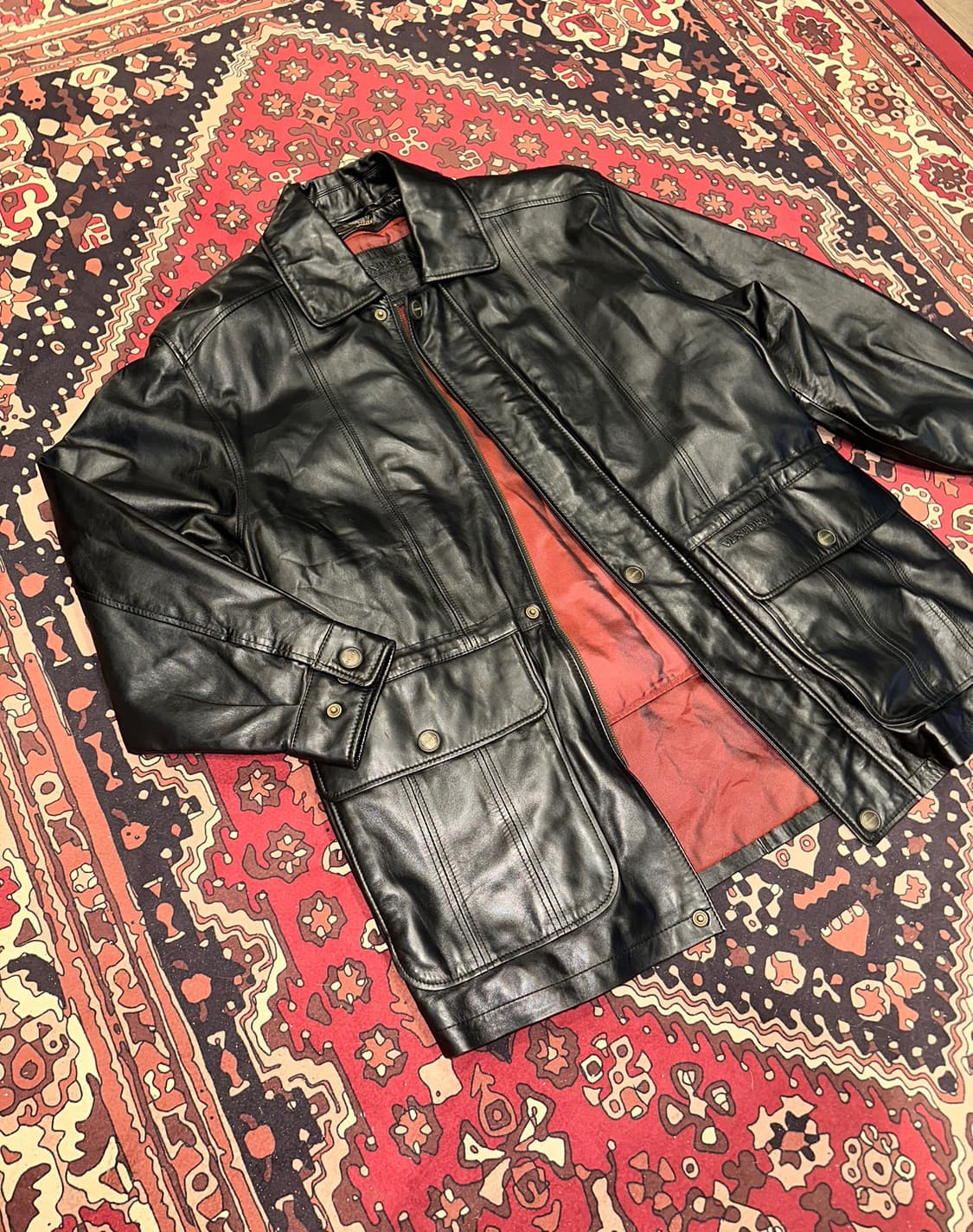 ( XL ) 가죽자켓 레더자켓 가죽코트 가죽카코트 가죽롱코트  상품이미지3