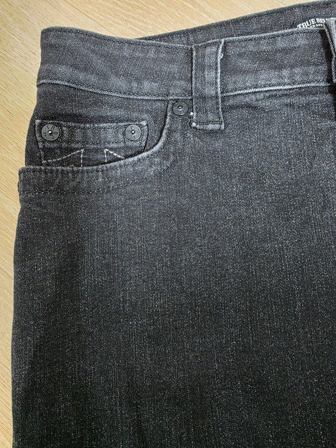 트루릴리전 부츠컷 흑청 기모 데님 팬츠 32 상품이미지7