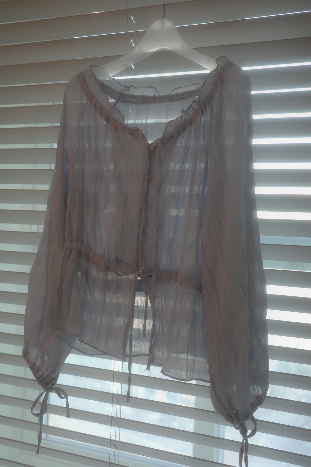 Vtg 셔링 쉬폰 블라우스 상품이미지3
