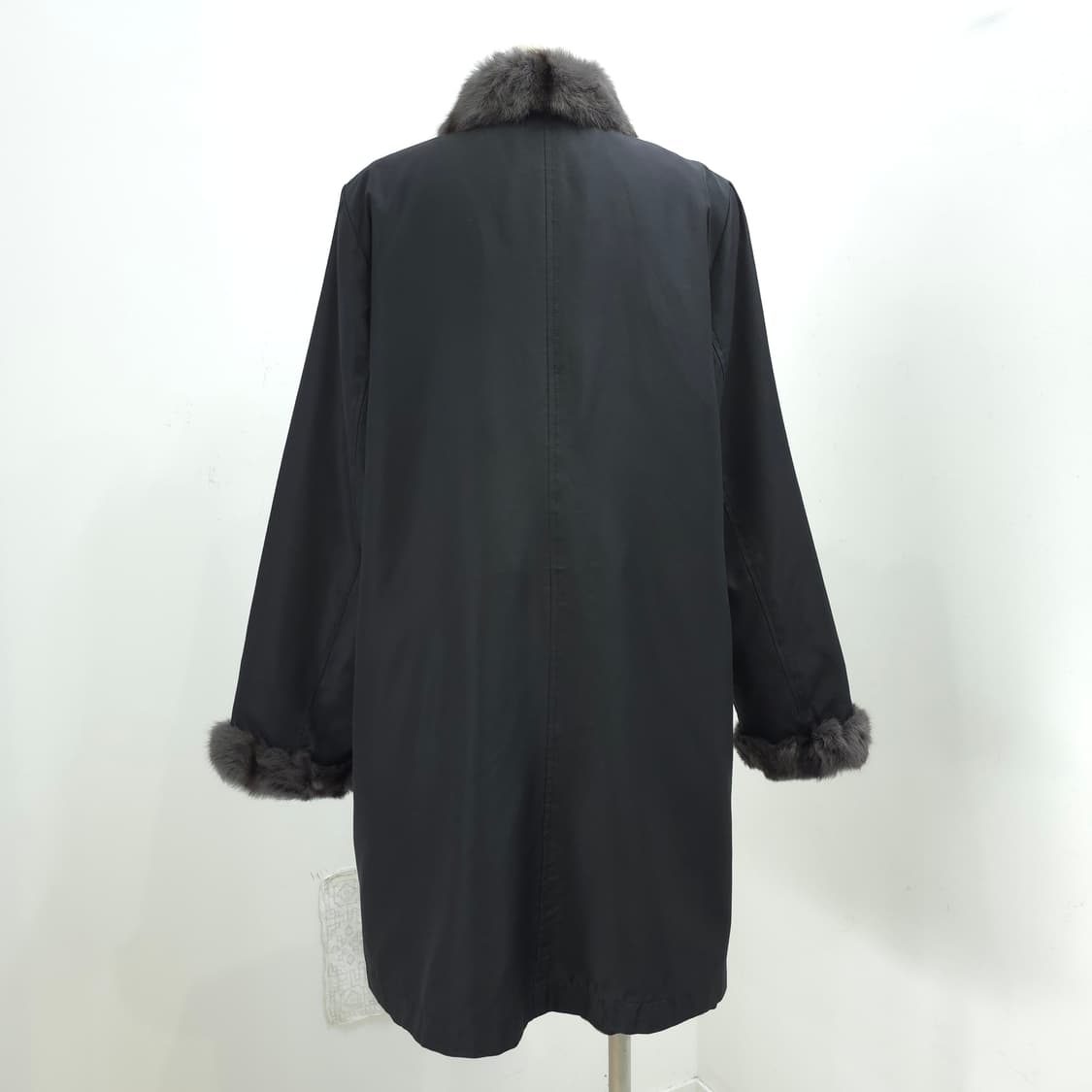 프리미엄 리버시블 천연 실크 100 로리스 모피 롱 코트 상품이미지4