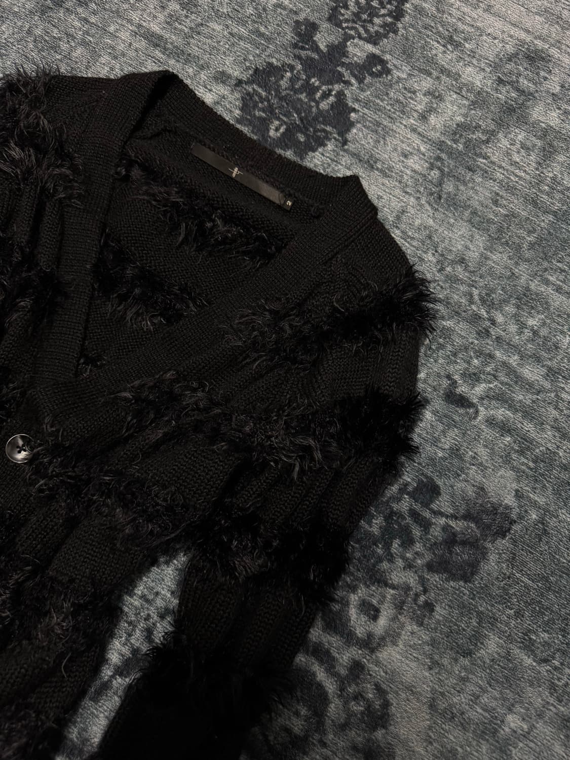 No id crow fur trim cardigan  상품이미지3