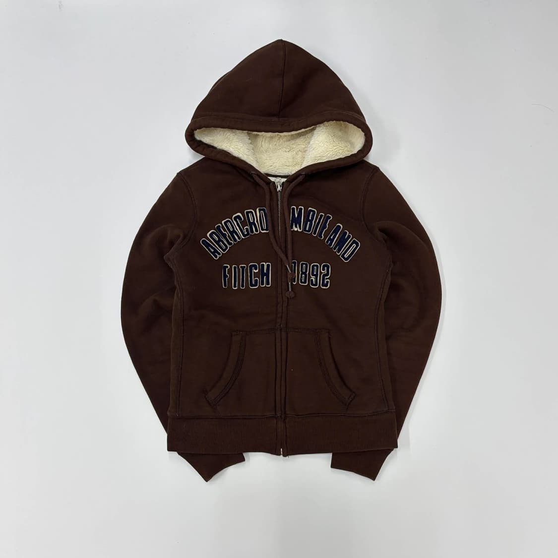 아베크롬비 y2k 초코브라운 핀터깔 울프죠 양털 대대장 후드집업 희귀져지 상품이미지2