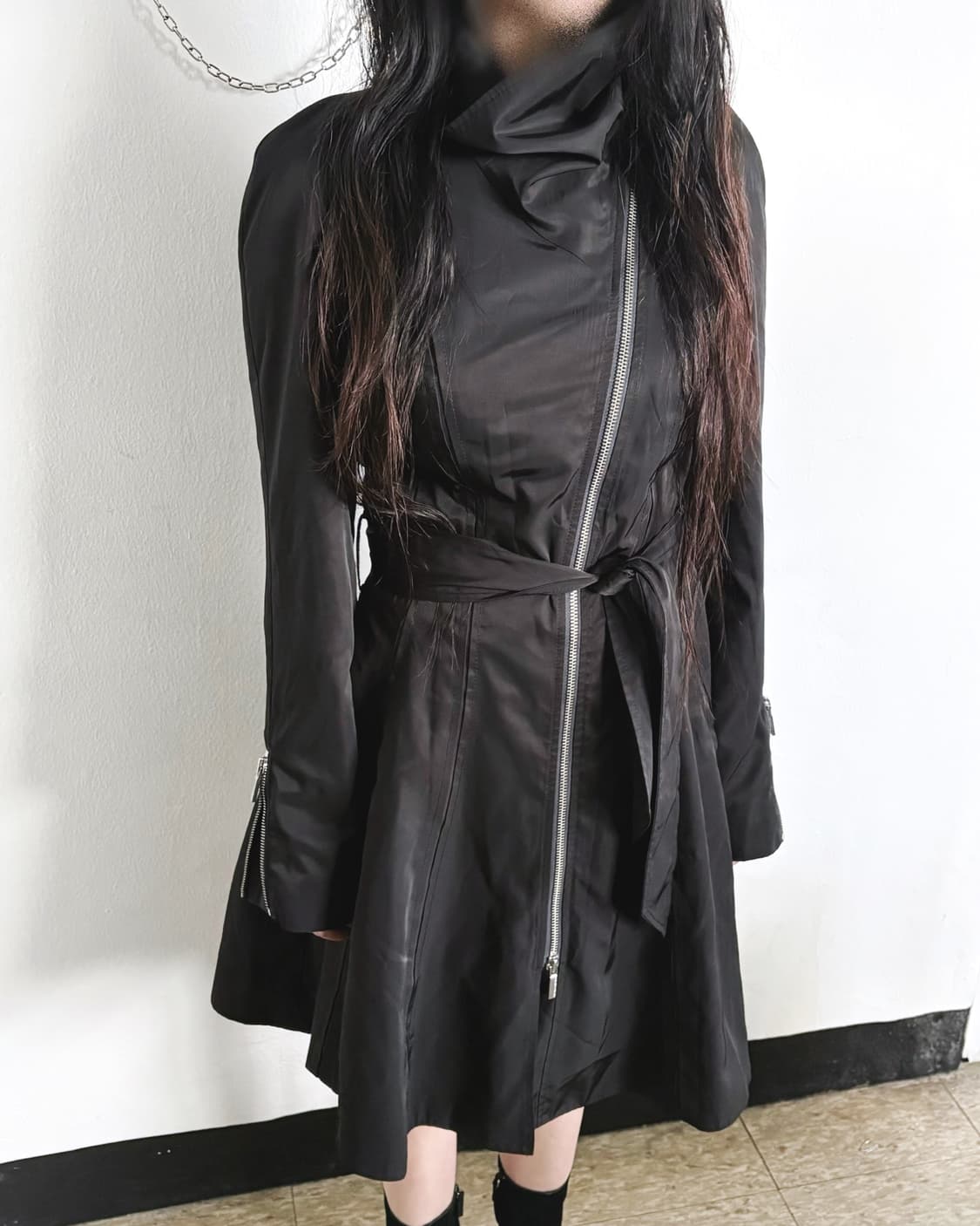 a/x 아르마니 사선지퍼 하이넥 코트 상품이미지4