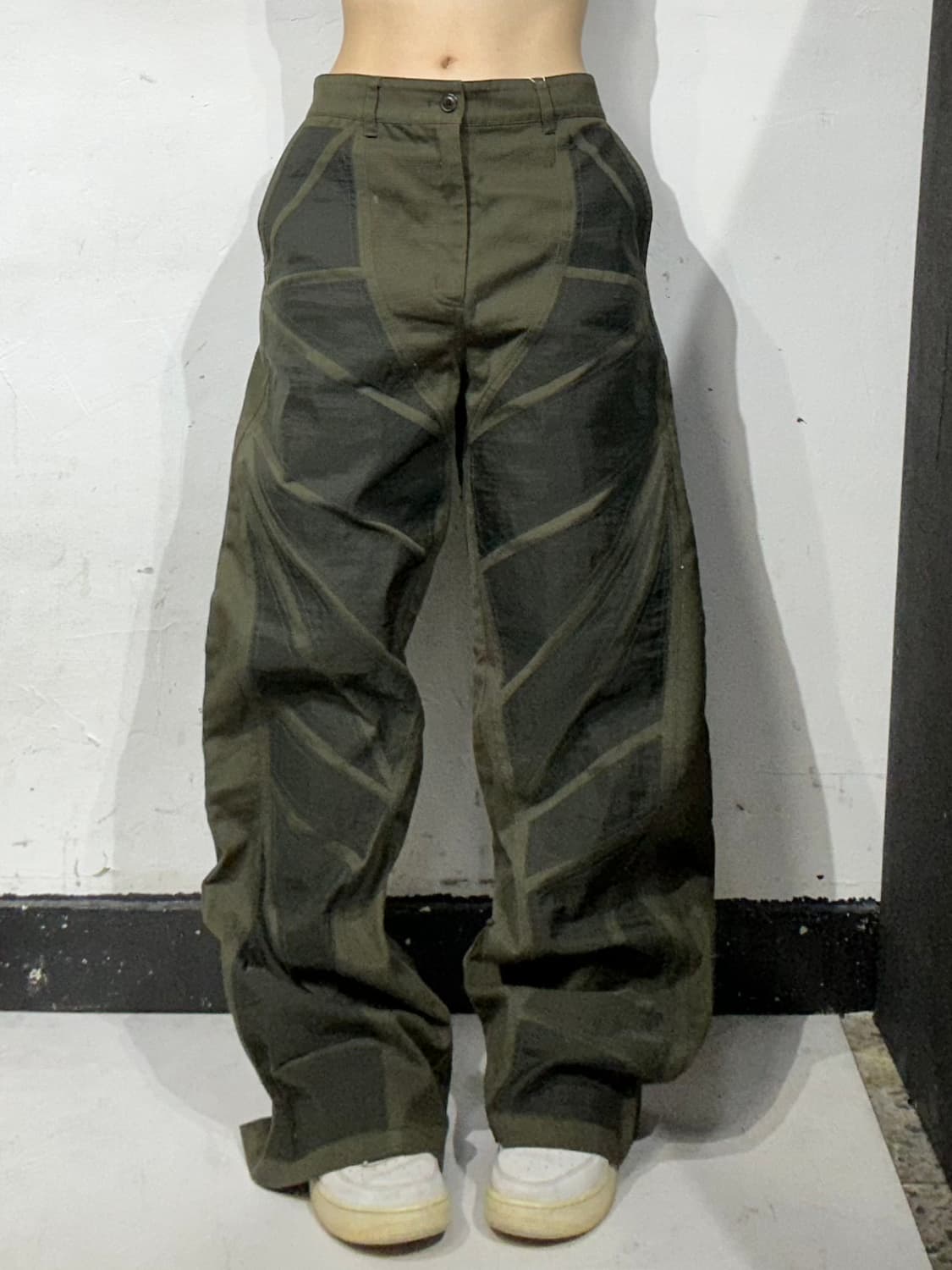 노매뉴얼 새상품 PATCHED PANTS 카키 패치 와이드 팬츠 L 상품이미지2