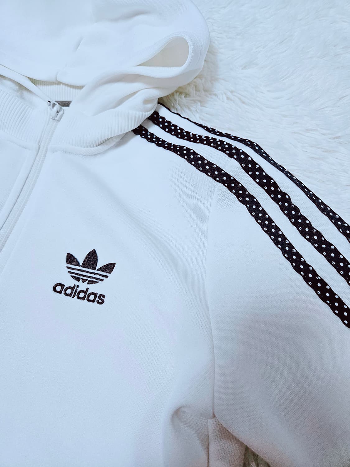 ☆빈티지아디다스☆​[초희귀/Y2K] 07년판 도트 라인 후드 집업&팬츠 상품이미지3