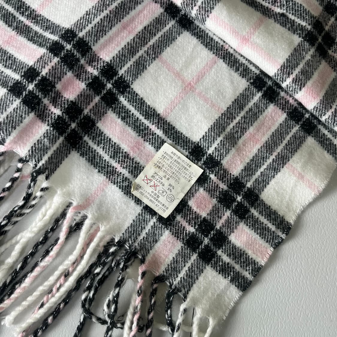 [JPN] 빈티지 블랙핑크 체크 머플러 상품이미지2