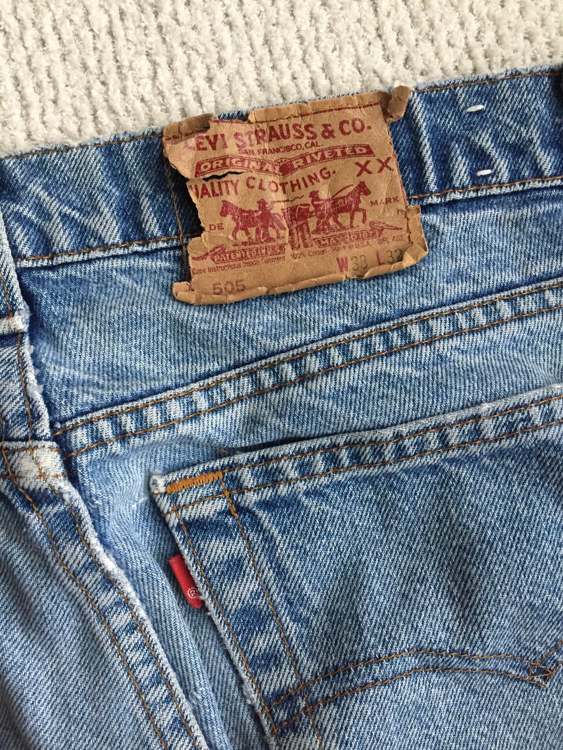 80‘s levis 505 레귤러 스트레이트 블랭크탭 굿에이징 상품이미지7