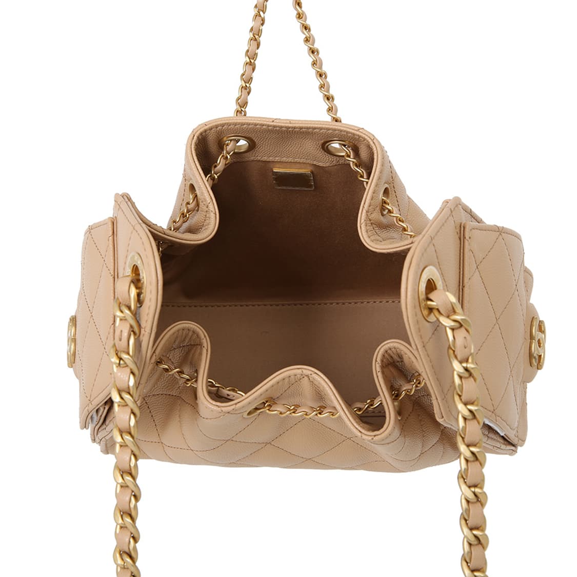 샤넬 25백 미니 캐비어 베이지 금장 체인숄더백 AS5631 상품이미지7