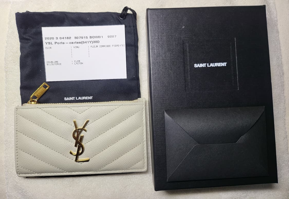 생로랑 마틀라세 카드지갑 크림색 상품이미지2