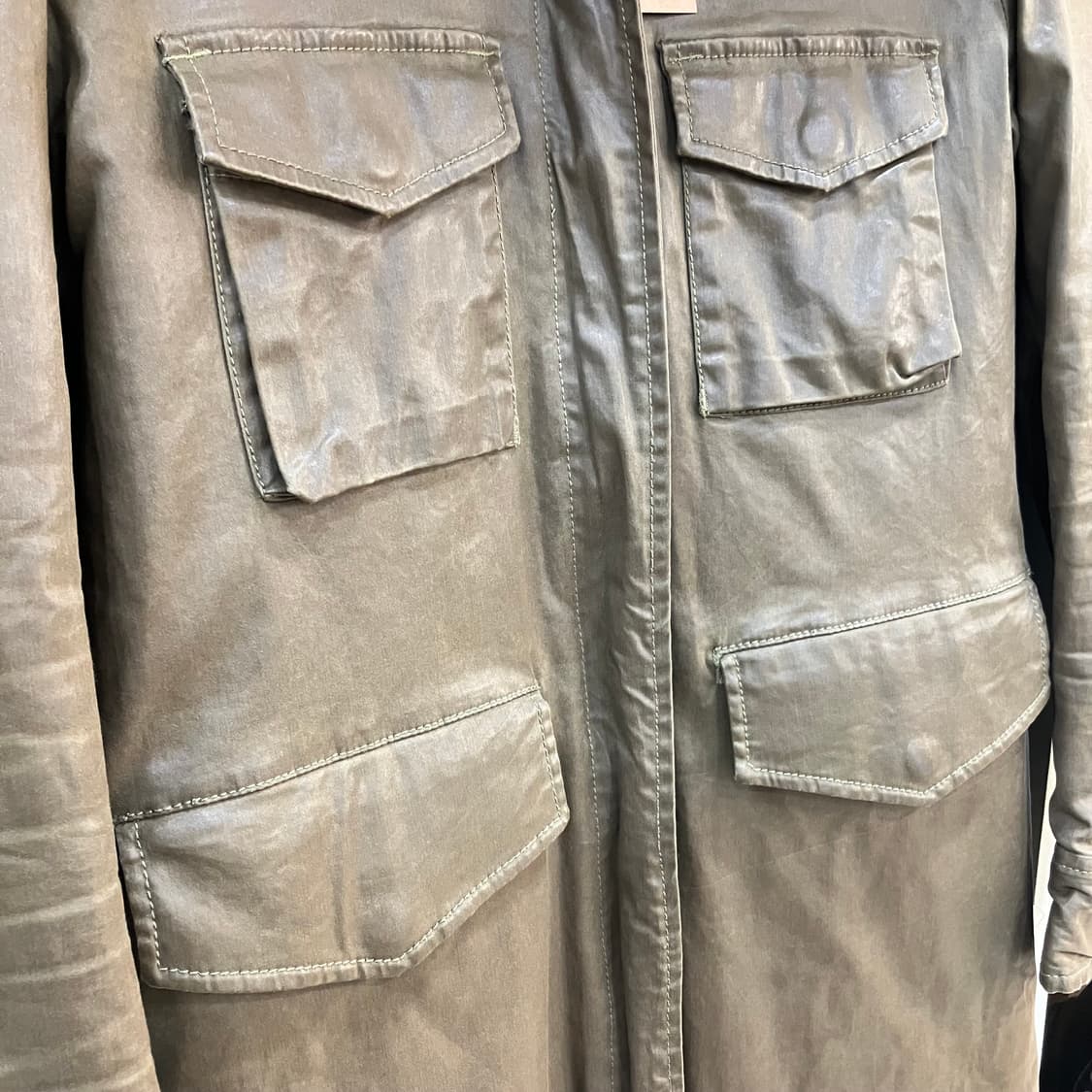 디젤 카키 퍼 후드 코팅 패딩 코트 상품이미지4