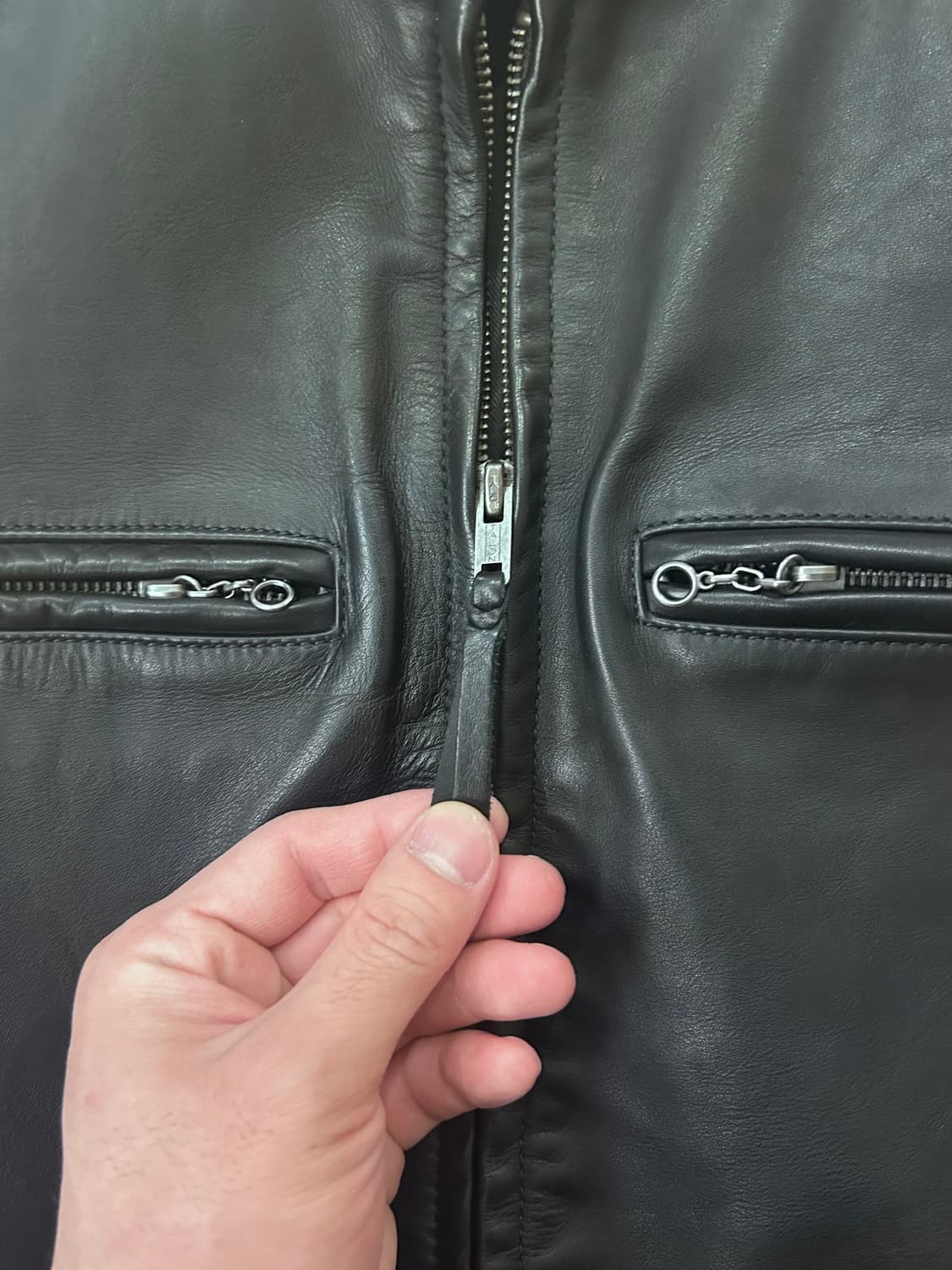 폴로 랄프 로렌 카우 레더 모토 레이서 자켓 L 상품이미지4