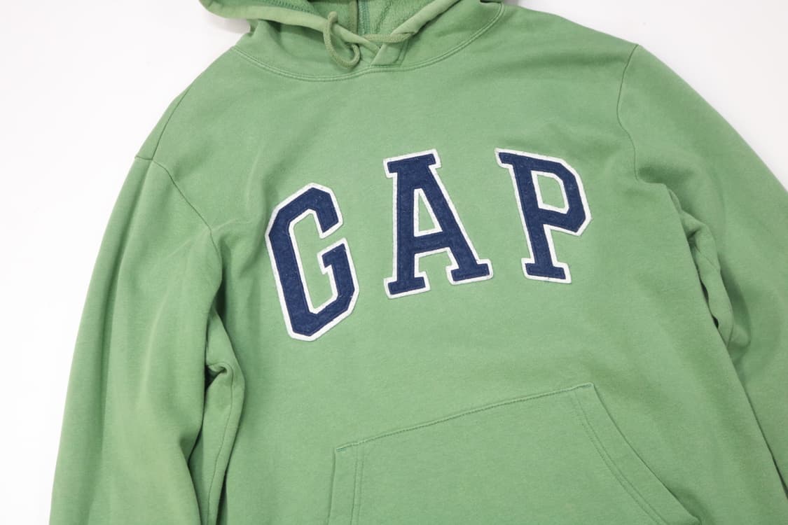 갭 빈티지 아플리케 빅로고 그린 후드 티셔츠 상품이미지3