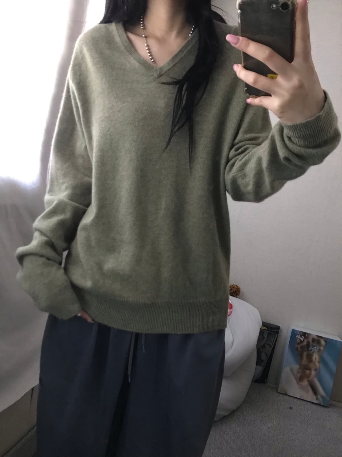 폴로 카키 보카시 니트 상품이미지6