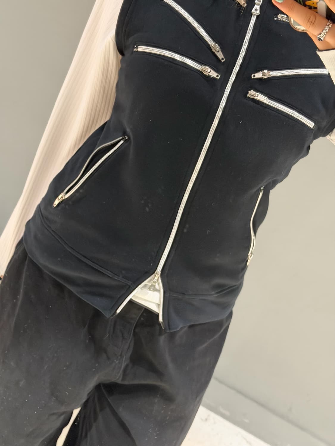 semantic design multi zipper vest zip-up 상품이미지5