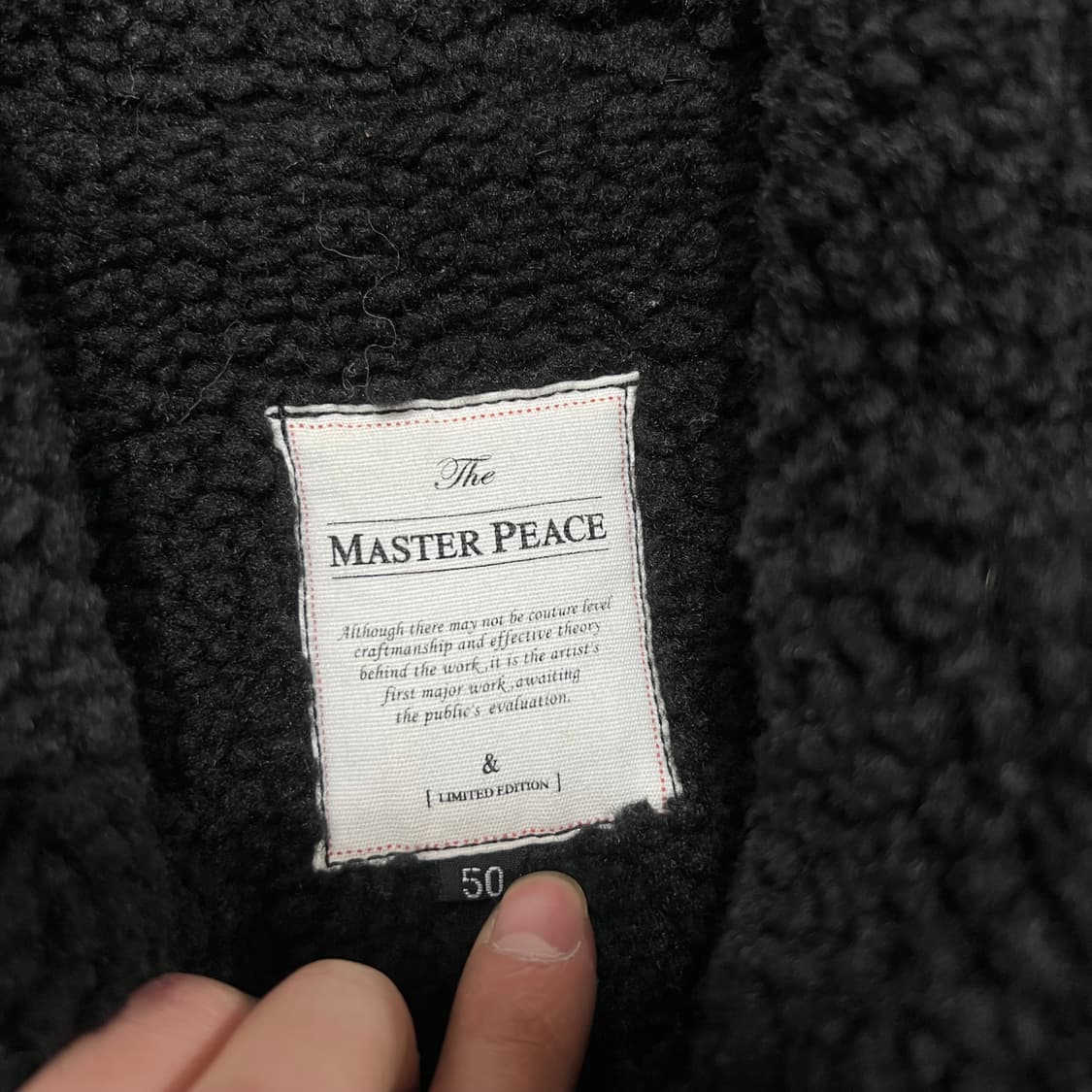 마스터피스 남성 스웨이드 뽀글이 카라 무스탕 자켓 [블랙] 50(XL) 상품이미지4