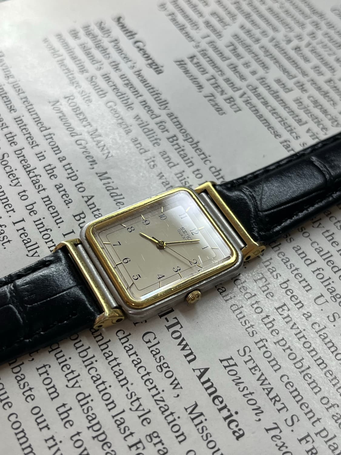 세이코 골드 스퀘어 드레스 쿼츠 상품이미지2