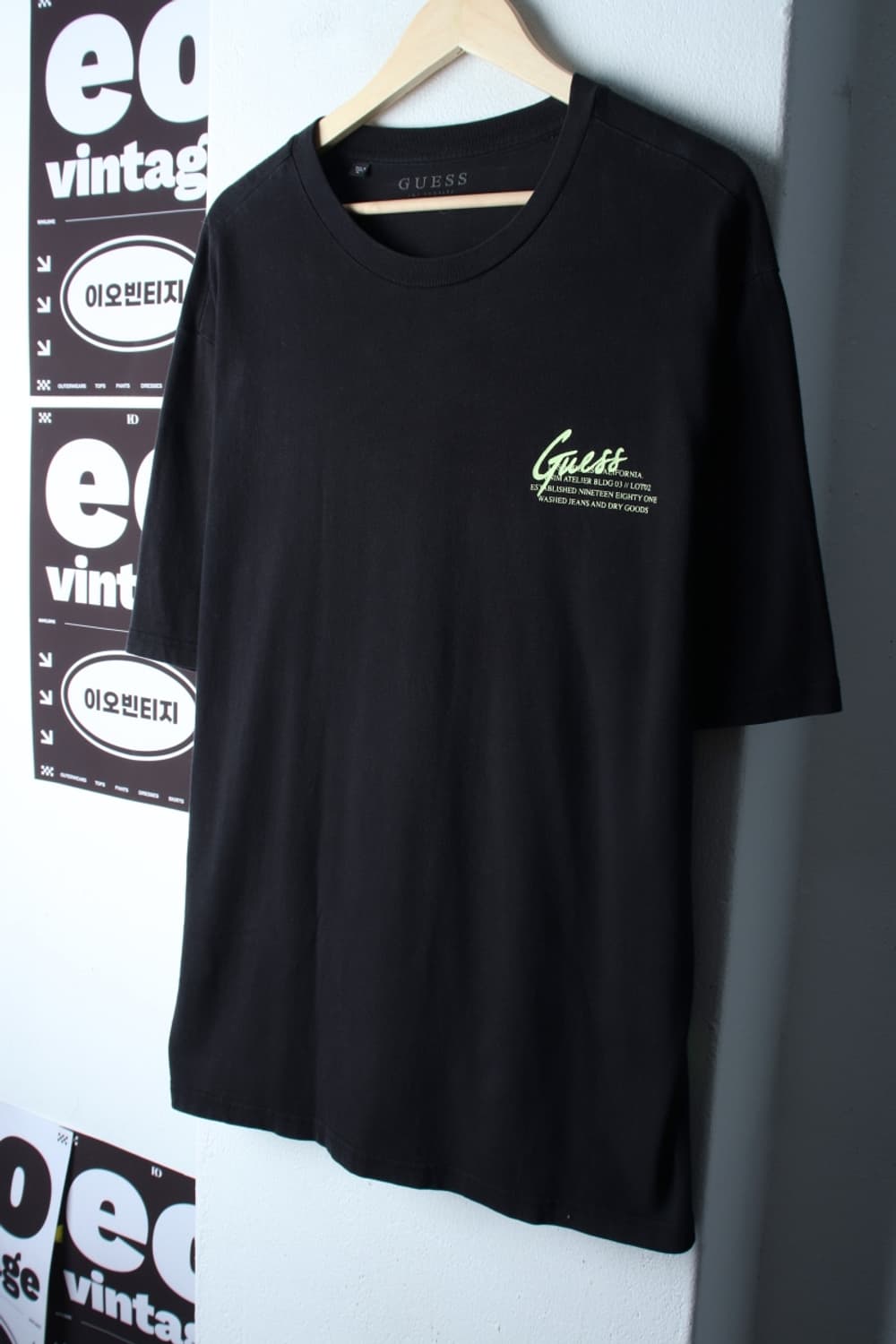 (XL-2XL) 게스 반팔 티셔츠 빅사이즈 에이징 블랙-H33471 상품이미지1