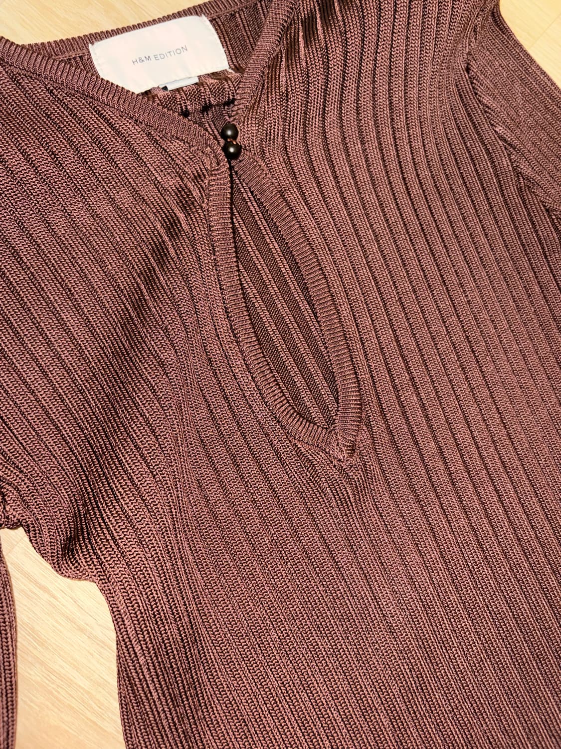 H&M EDITION 리브드 니트 브라운 상품이미지5