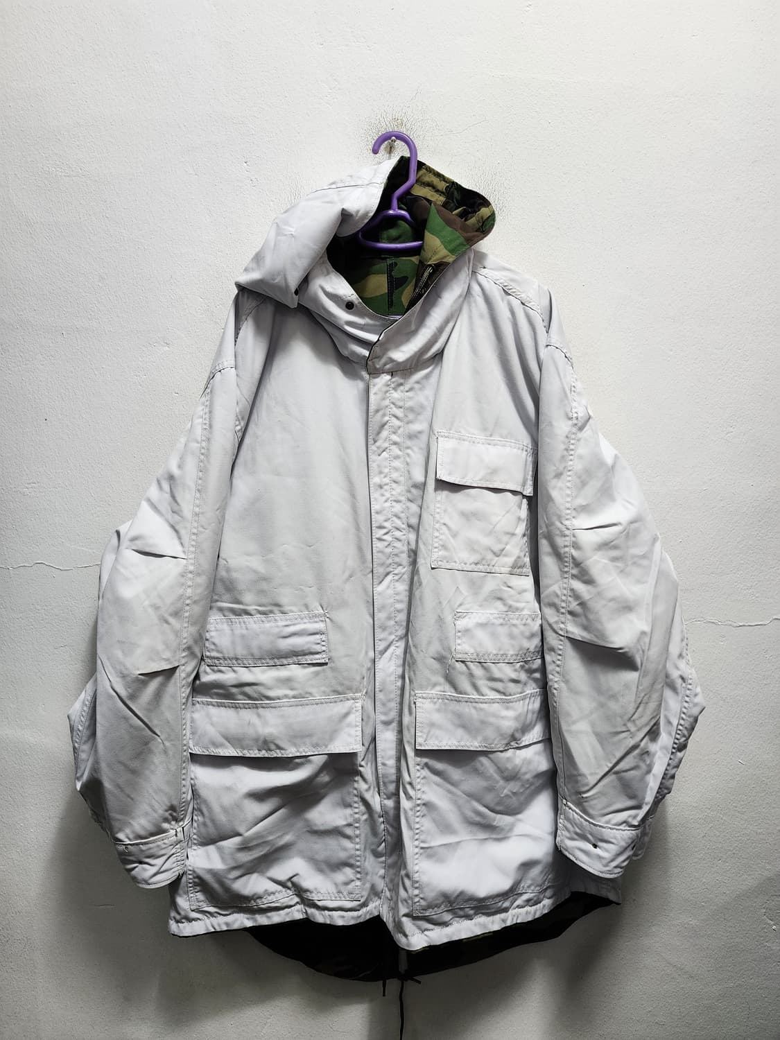 (리버시블) 94s 밀리터리 벨티드 군용 민무늬 피쉬테일 스키파카 상품이미지2