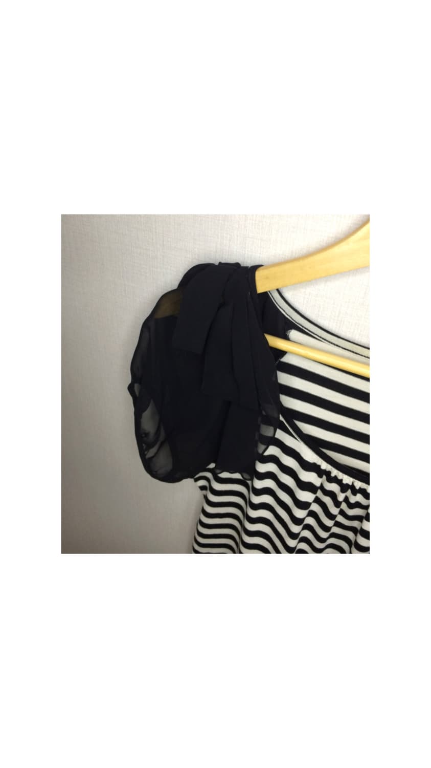 빈티지 스트라이프 리본 퍼프 원피스 튜닉 상품이미지5