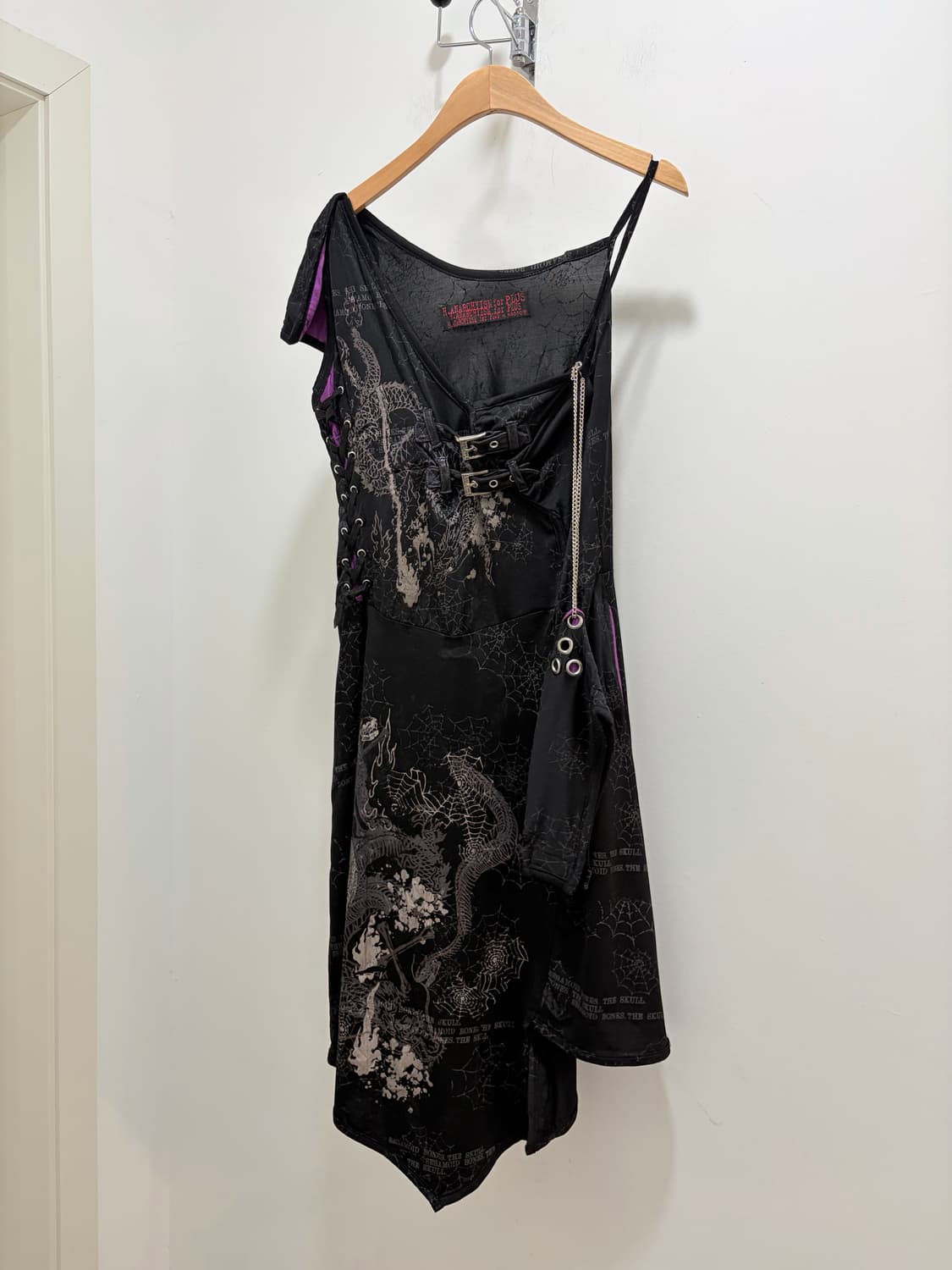 h.naoto 펑크 오리엔탈 스파이더웹 넥 원피스 상품이미지5