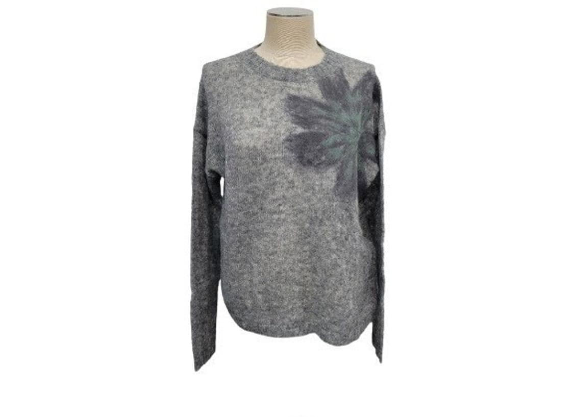 이태리 CARACTERE 플라워 그레이믹스 울니트 M 새상품 상품이미지1