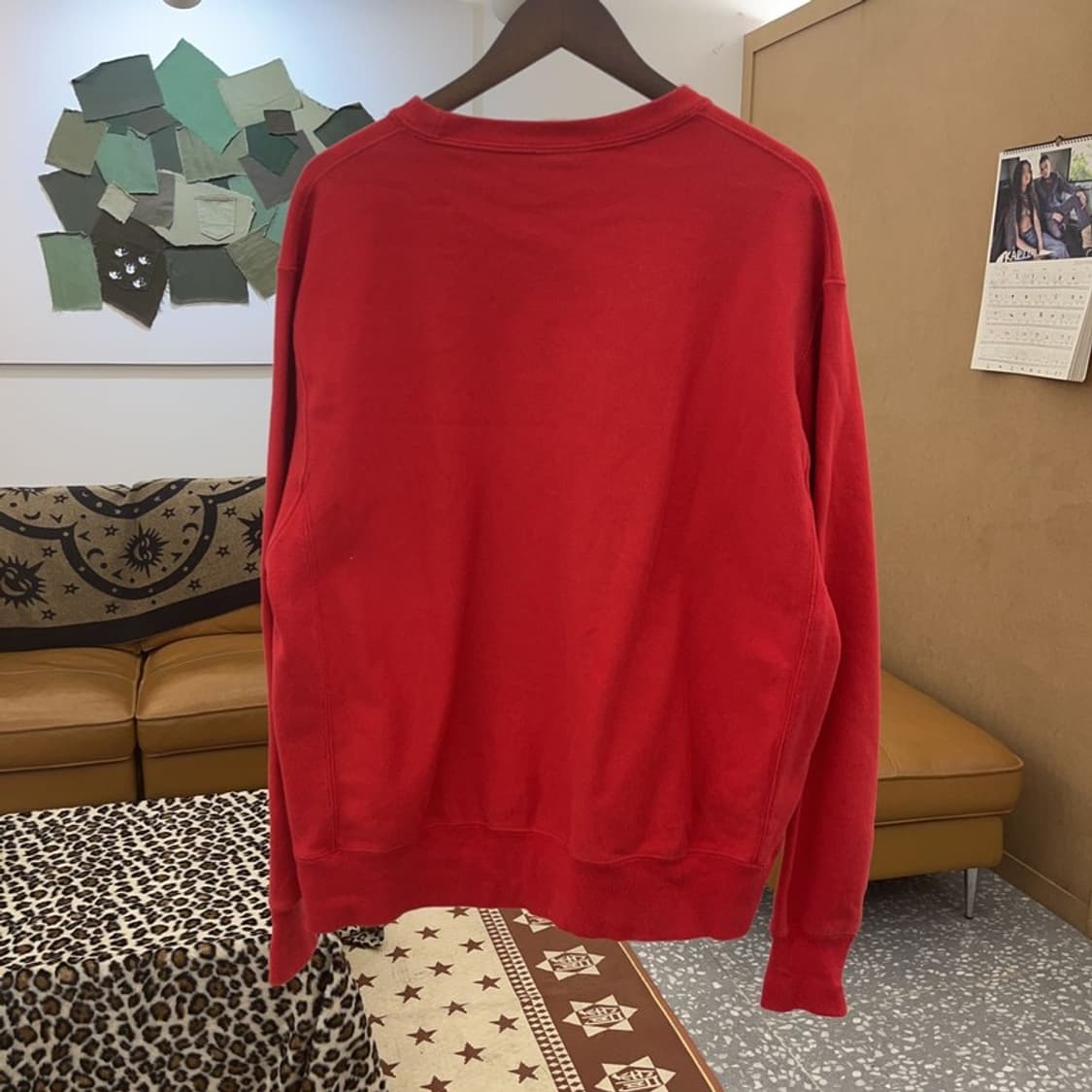 챔피온 올드스쿨 레트로 빈티지 비비드 레드 맨투맨 L C09426 상품이미지4