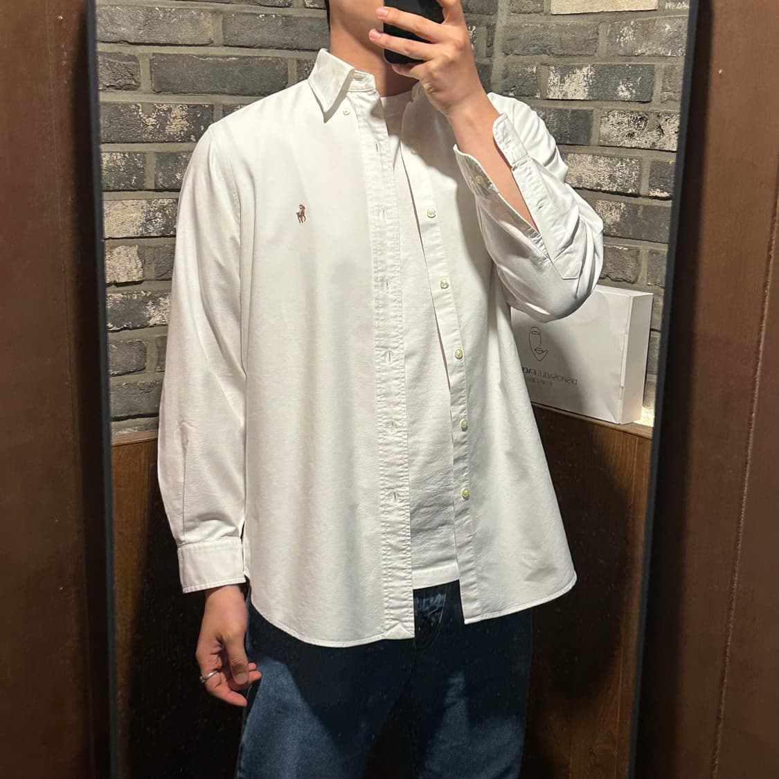 L) 폴로 랄프로렌 클래식핏 화이트 옥스포드 셔츠 W22 상품이미지8