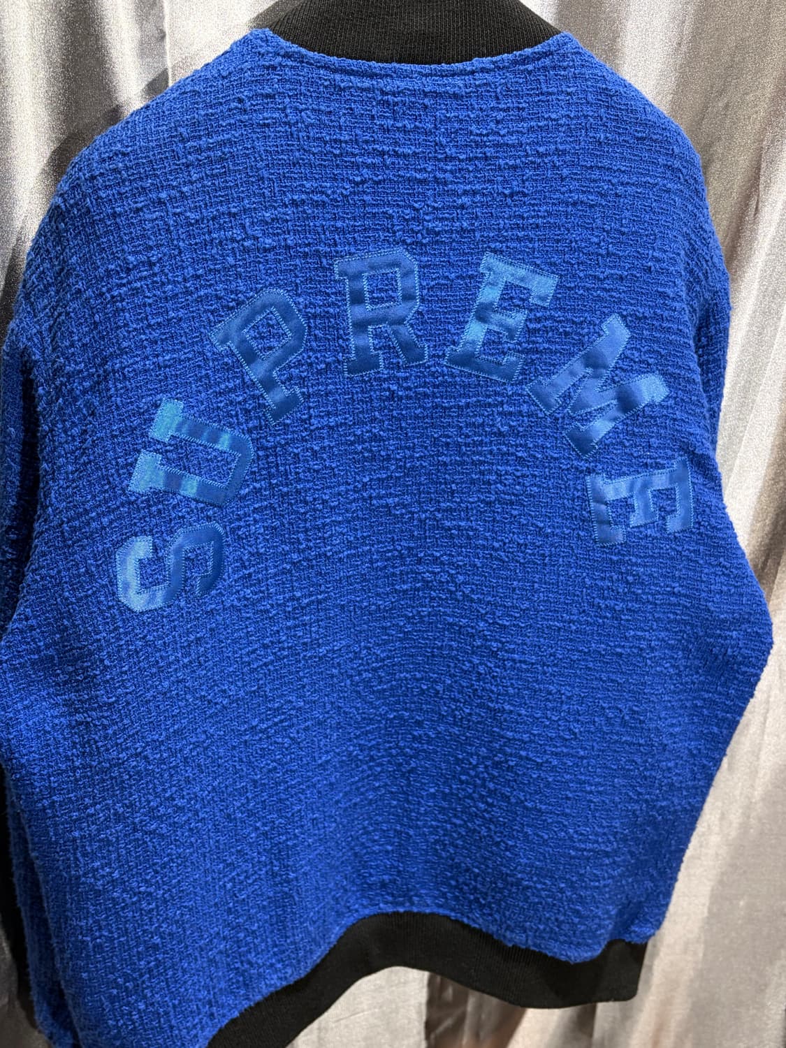 L SUPREME 슈프림 아치로고 헤어리 부클 블루 블루종 상품이미지5