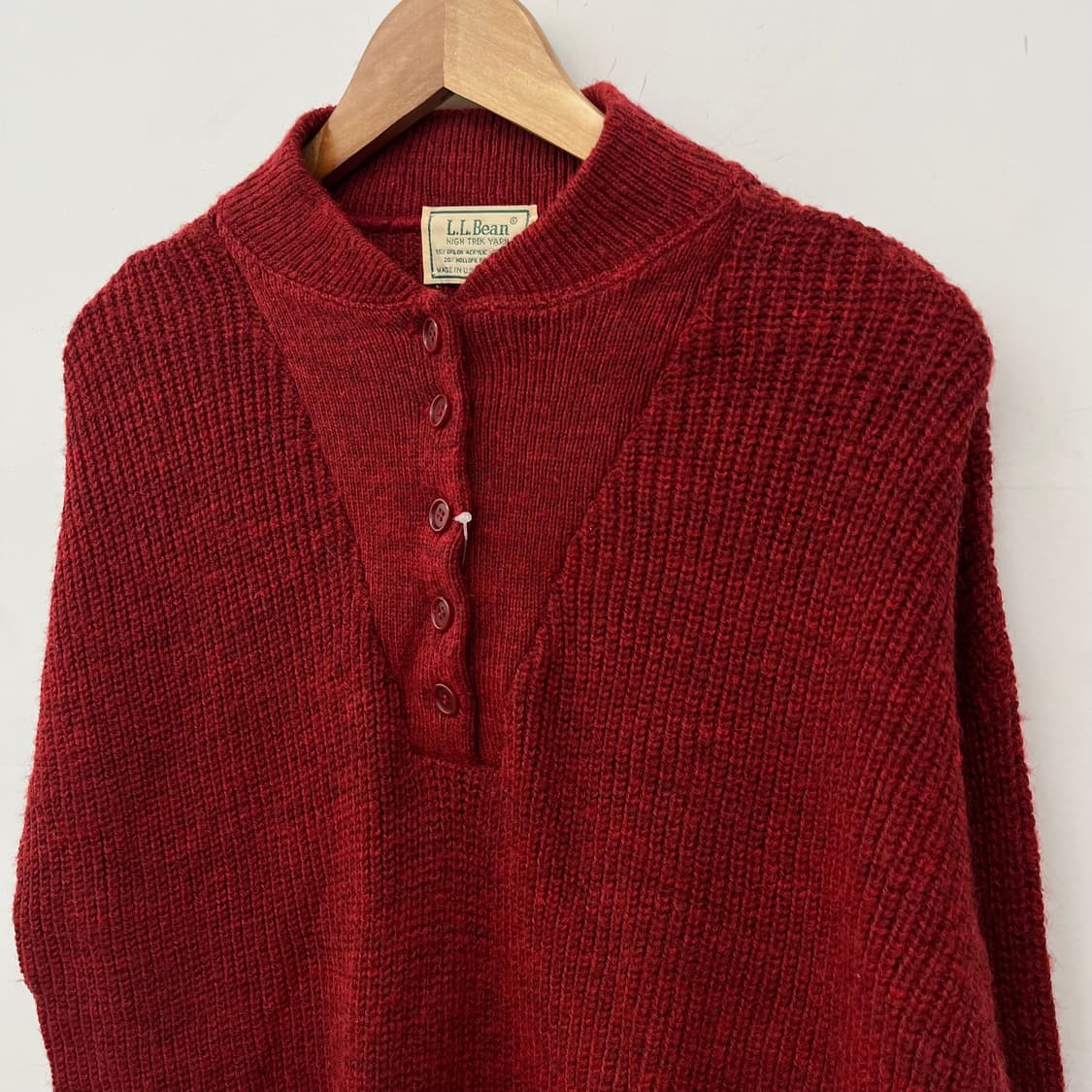 L.L.Bean 버튼업 니트 스웨터 버건디 상품이미지2
