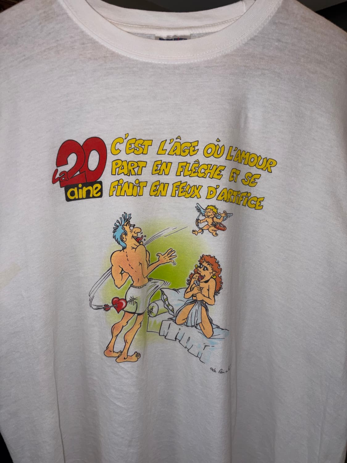 90‘s France Erotic cartoon humor print T 상품이미지6