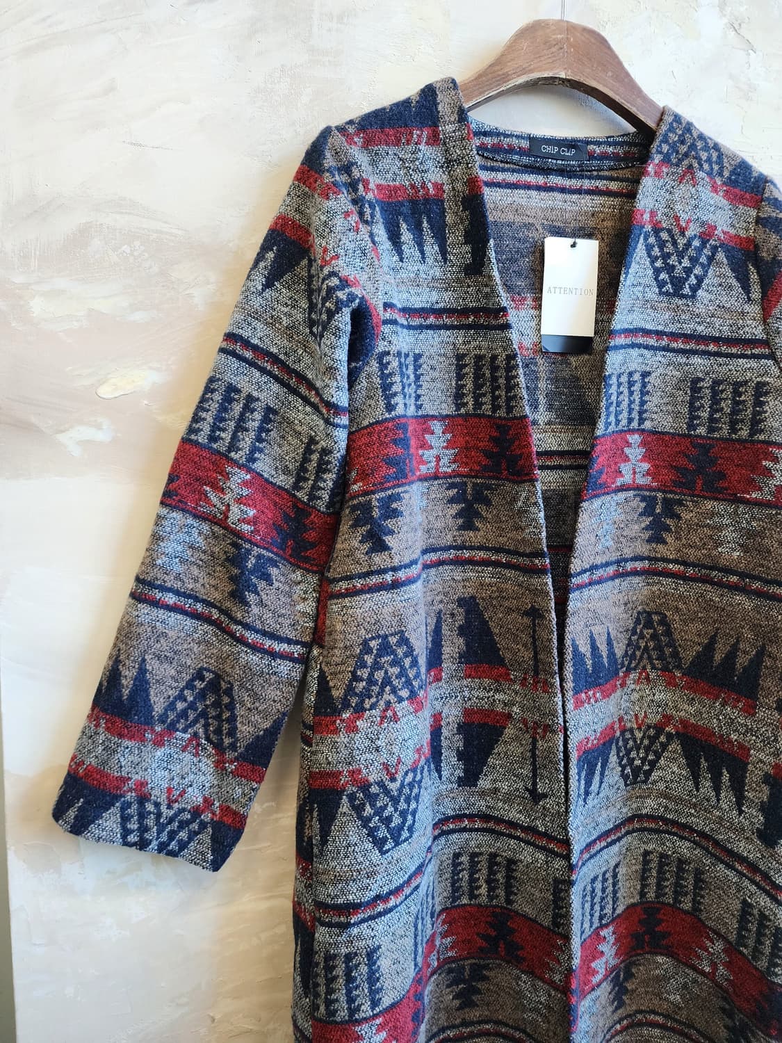 새상품 패턴 롱 오픈 가디건 상품이미지2