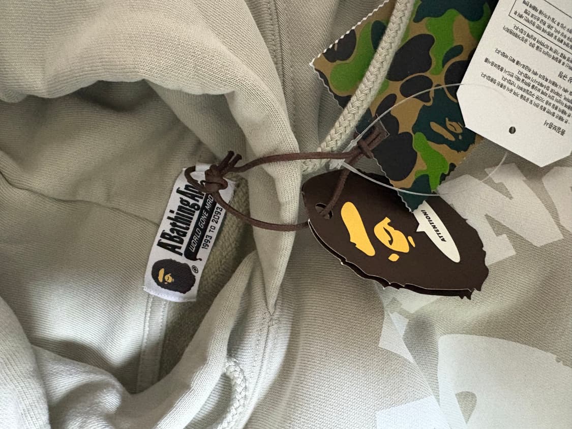 베이프 콜리지 후드 베이지 L 새상품 상품이미지6