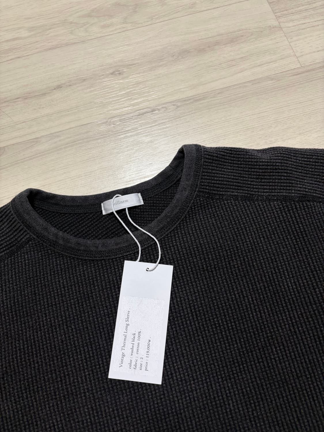 스틸네스 Vintage Thermal Long Sleeve 블랙 2사이즈 상품이미지2