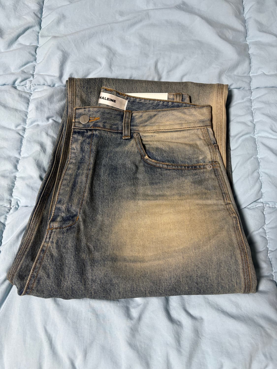 2) 알렌느 왁스 코팅 사이드진 데님 상품이미지9