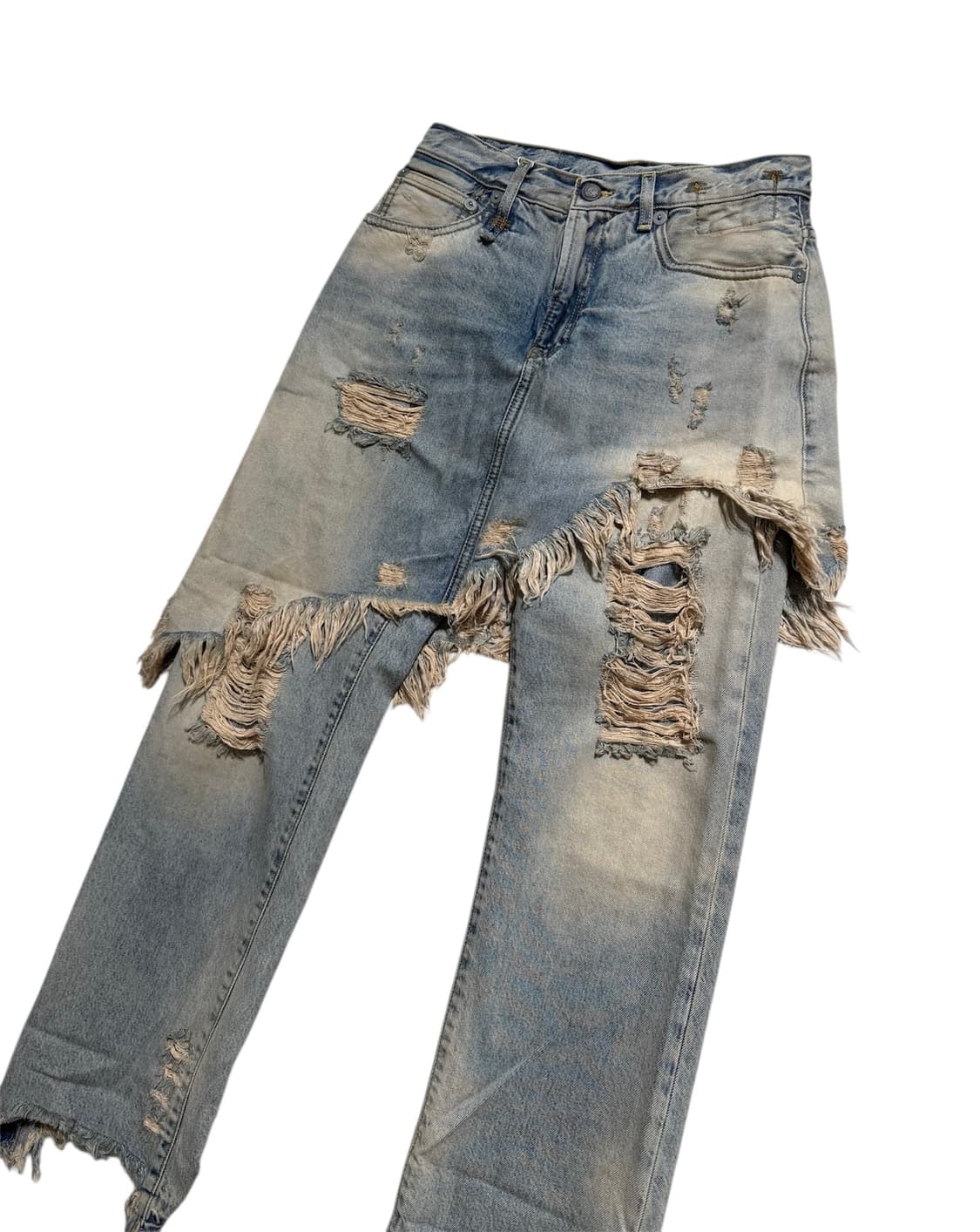 R13 블루 더블 클래식 쉐어드 헴 데님 팬츠 상품이미지4