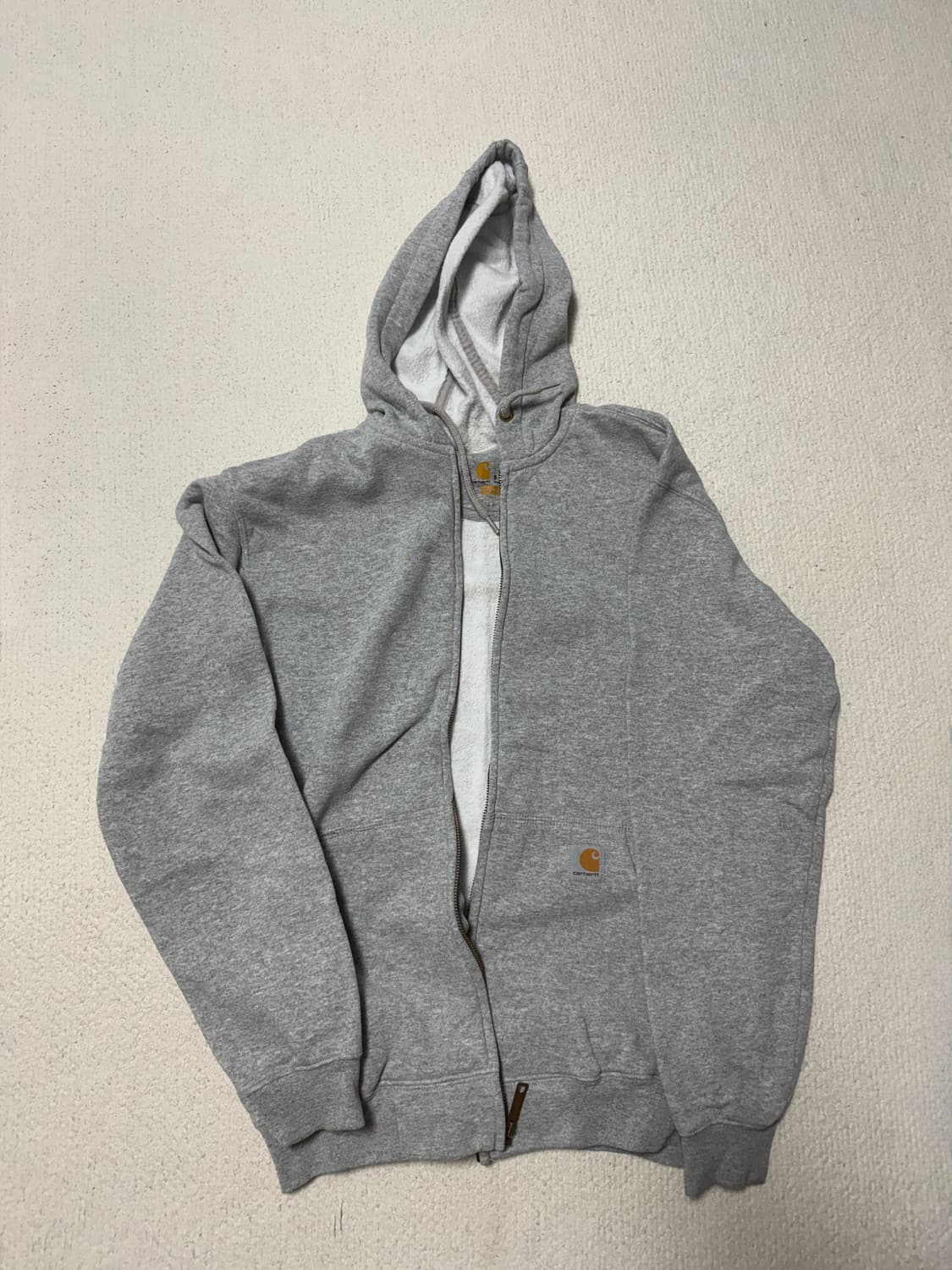 칼하트 후드집업 S 회색 상품이미지2