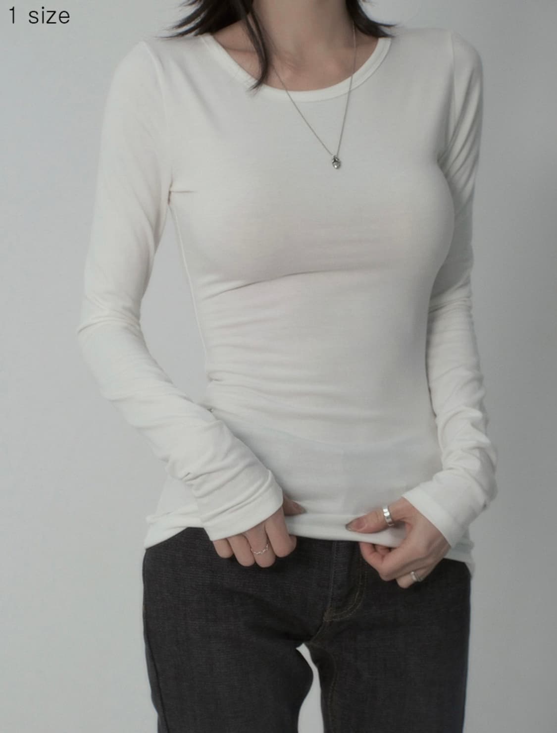 (새상품) 페일제이드 벨라 베이직 라운드넥 티 아이보리 1사이즈 상품이미지1