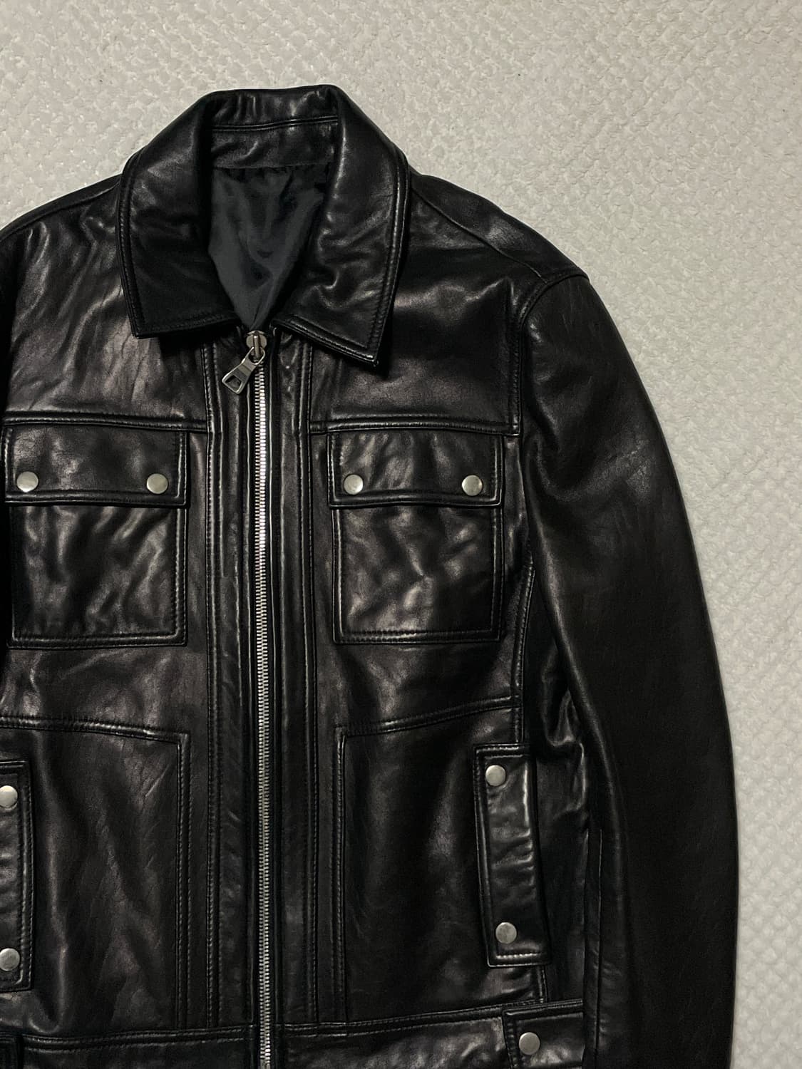 광희시장 웨스턴 무드 2WAY 램스킨 양가죽 포켓 레더 자켓 상품이미지3