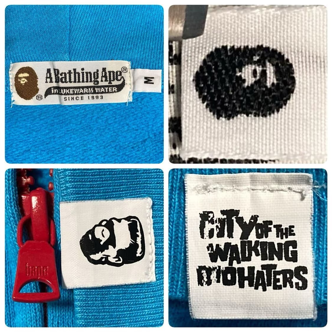 초레어 니고 시절 베이프 네온 샤크 후드집업 블루 상품이미지7