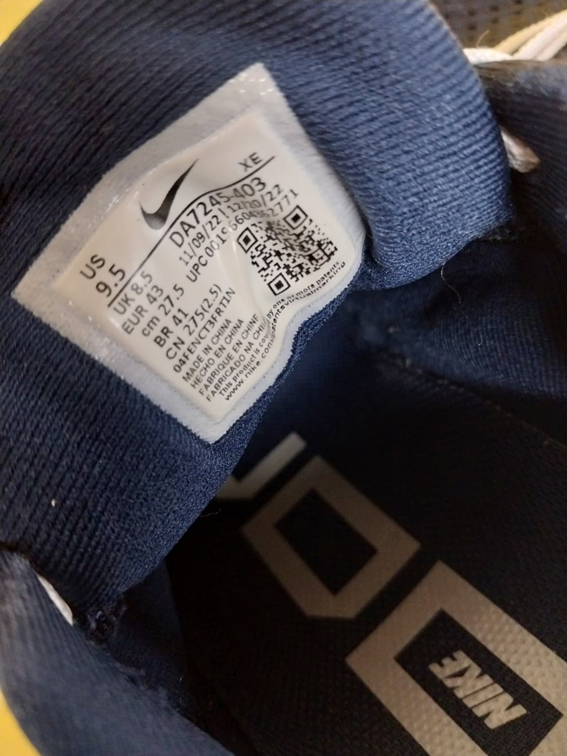 남성 나이키 보메로16 화이트 미드나잇 네이비 런닝화, 운동화 (275) 상품이미지9