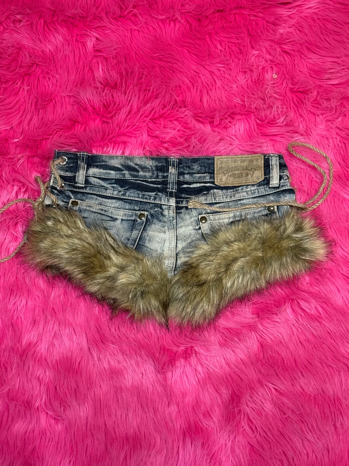 갸루맛 빈티지 퍼 숏츠 상품이미지2