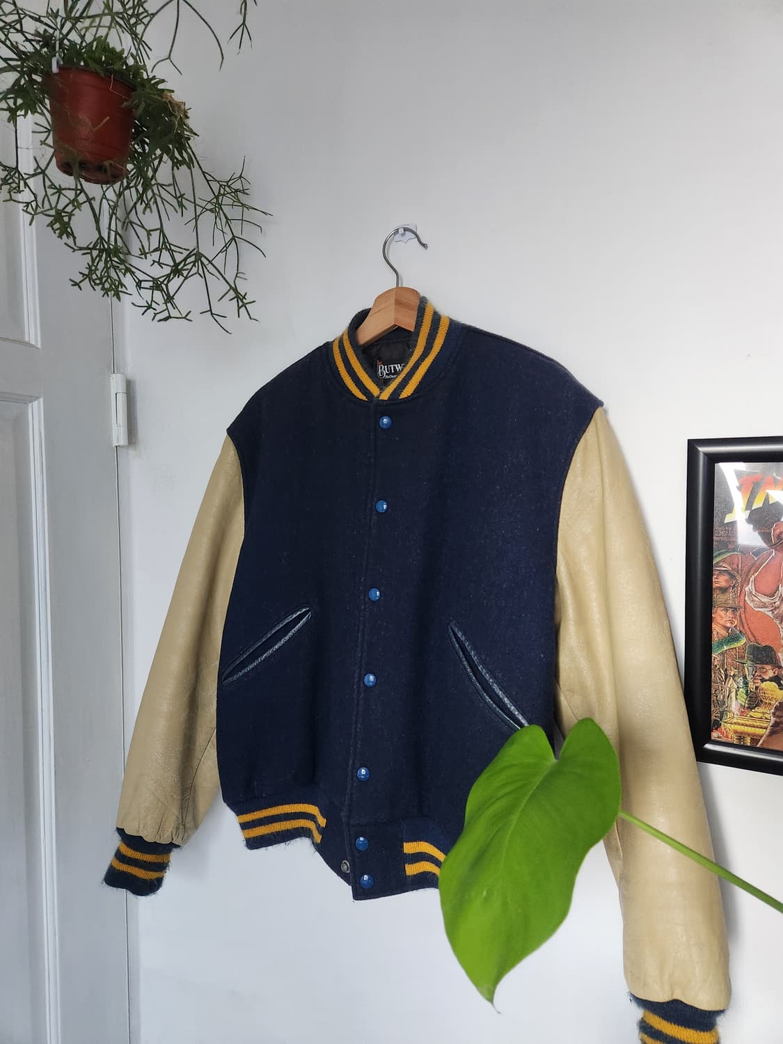 80s Butwin 레더 울 바시티 자켓(USAmade) 상품이미지2