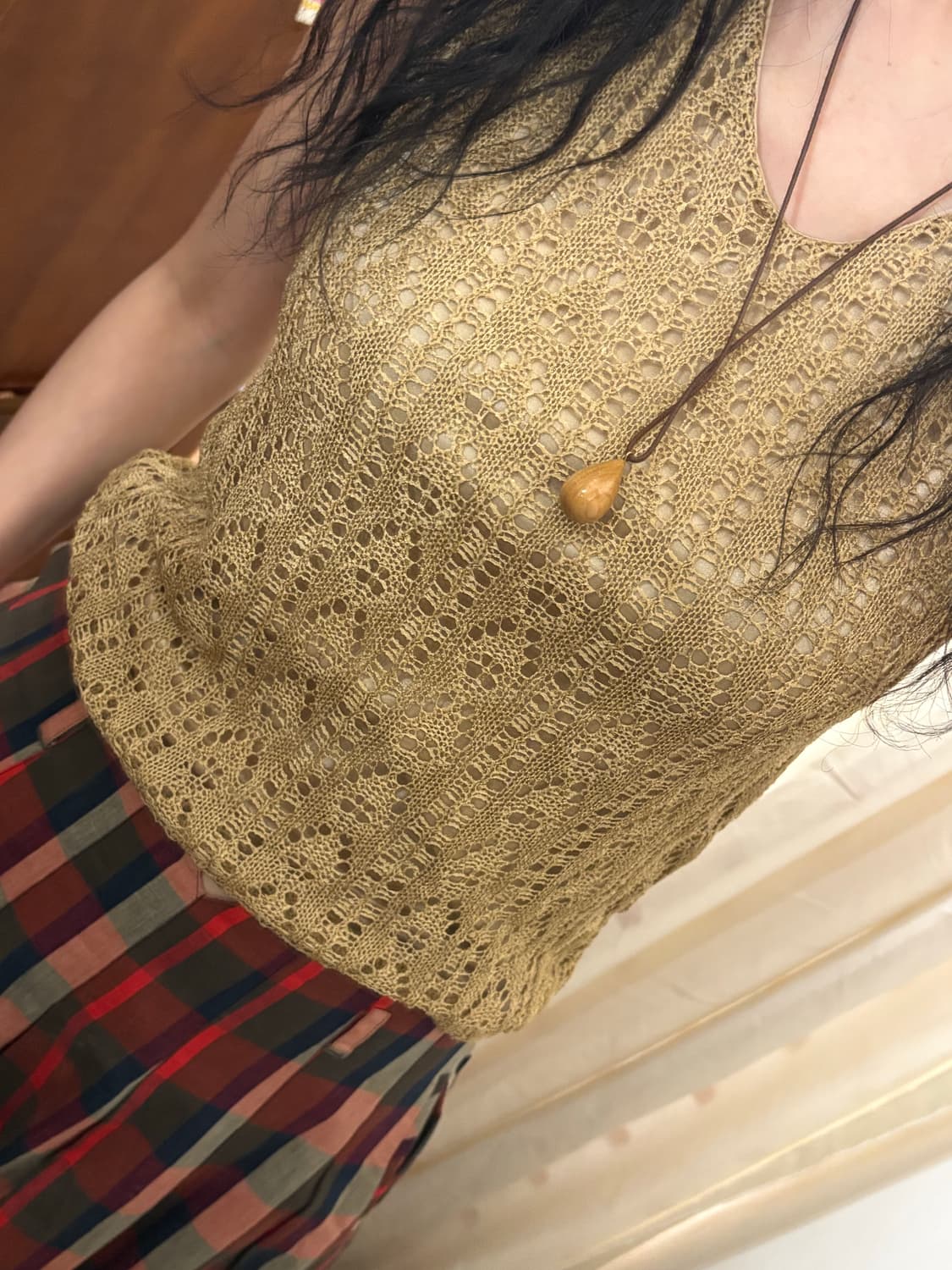 jpn vintage beige knit sleeveless 상품이미지2