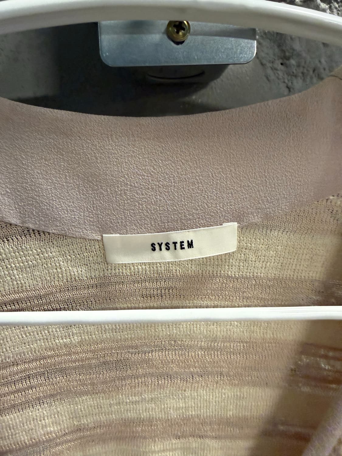 90 시스템 SYSTEM 크롭 니트 가디건 베이지 핑크 상품이미지6