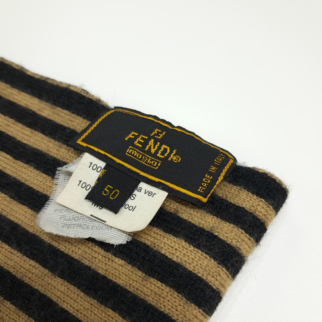 MX220 펜디 빈티지 FF 스트라이프 울 목도리 머플러 상품이미지4