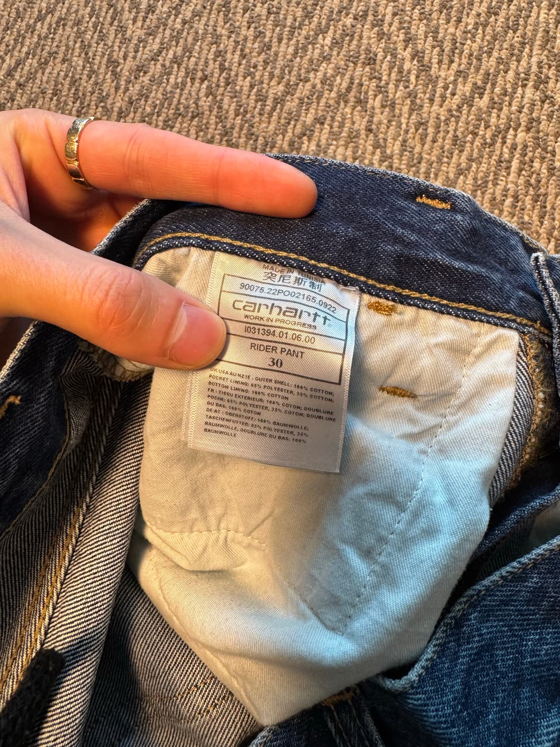 칼하트 윕 (Carhartt Wip) 체크 라이닝 라이더 팬츠 30 상품이미지8