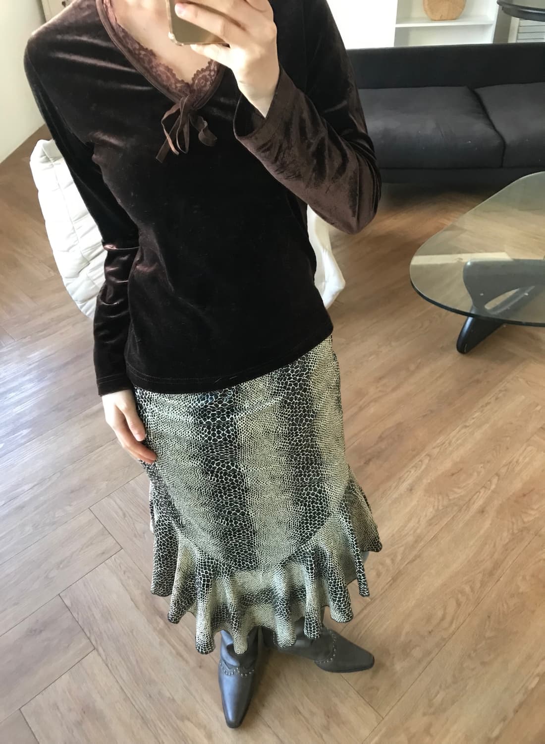 vintage velvet lace top 상품이미지3